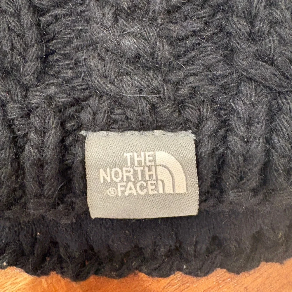 The North Face Beanie Men Black Cable Knit Wool Alpaca Blend Fleece Lined Hat